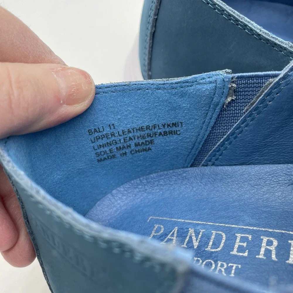 Pandere Womens Bali Expandable‎ Blue  Leather Pain Relief Sneaker Shoes Size 11